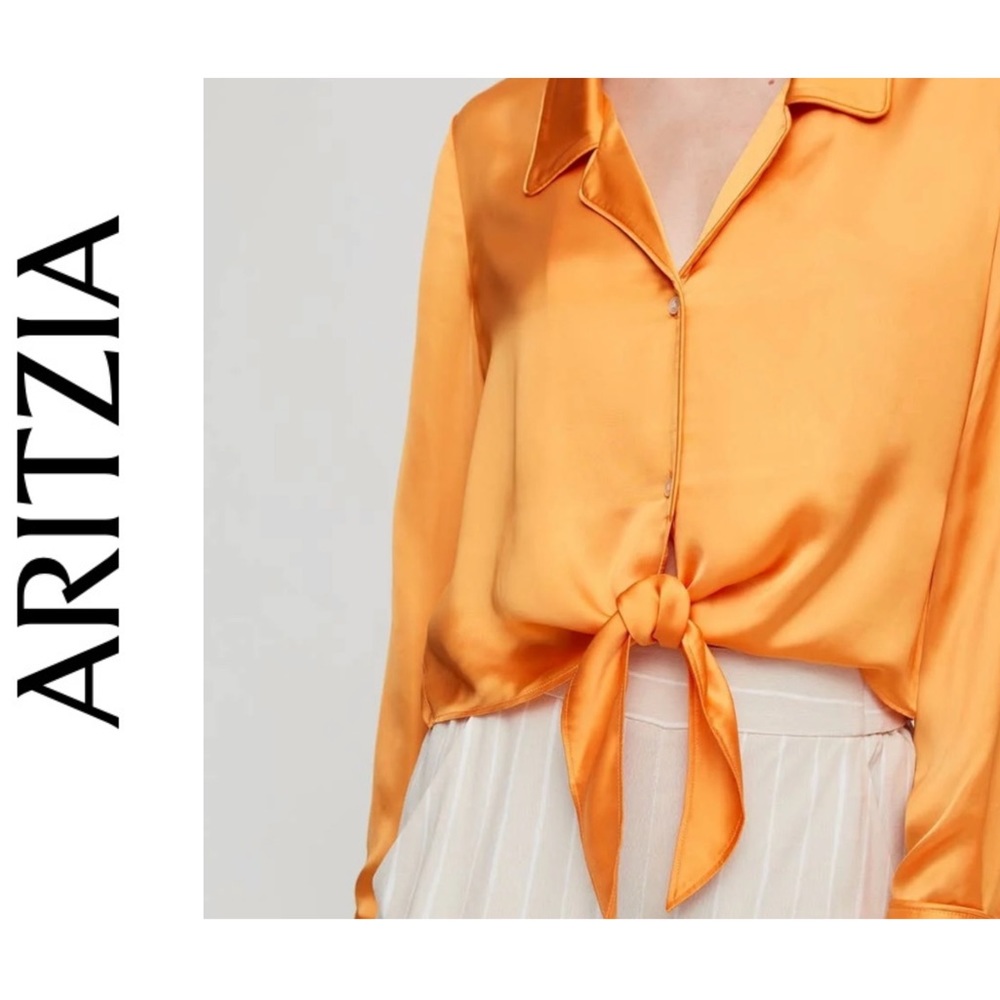 Wilfred Tie Front Satin Blouse